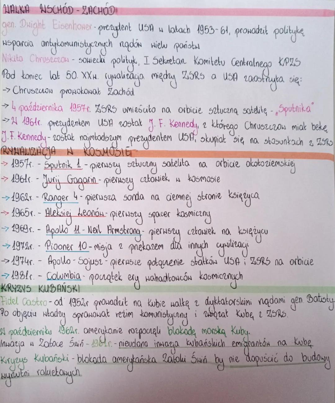 # WALKA WSCHÓD ZACHÓD

gen. Dwight Eisenhower-prezydent USA w latach 1953-61, prowadził politykę,
wsparcia antykomunistycznych rądów wielu p