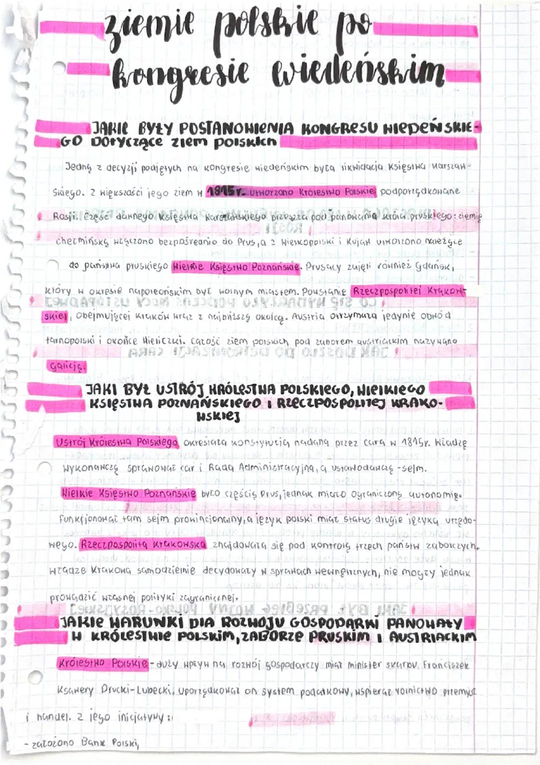 # ziemie polstrie po

# kongresie wiedeńskim

JARIC BYŁY POSTANOWIENIA KONGRESU HIEDEŃSKIE-
GO Dotyczące ziem polskich

Jedną z decyzji podj