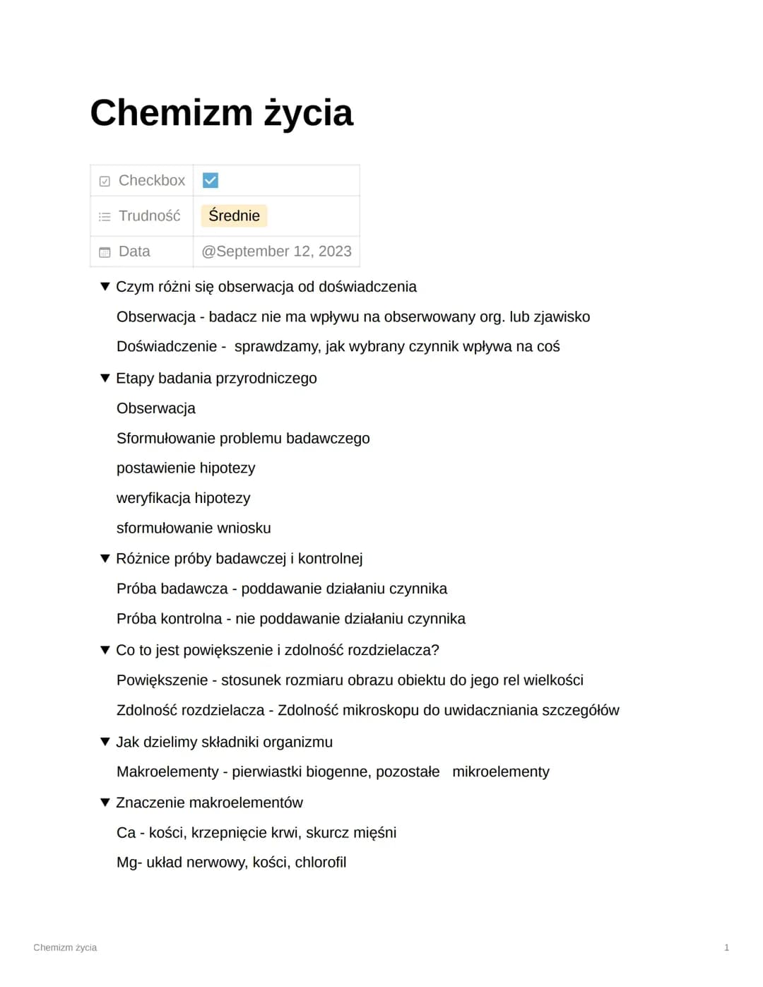 Chemizm życia - matura biologia zakres rozszerzony