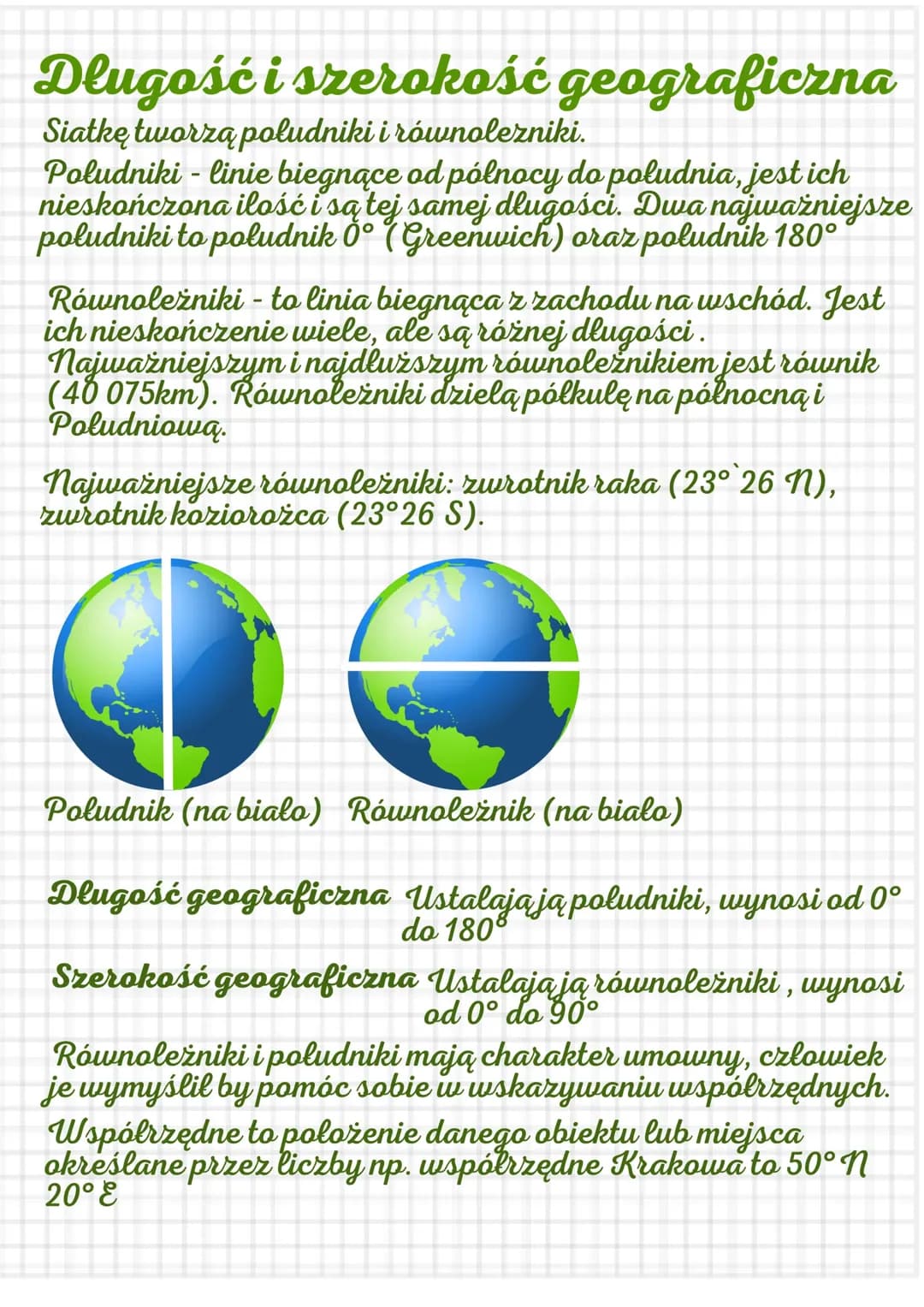 Długość i szerokość geograficzna: południki i równoleżniki