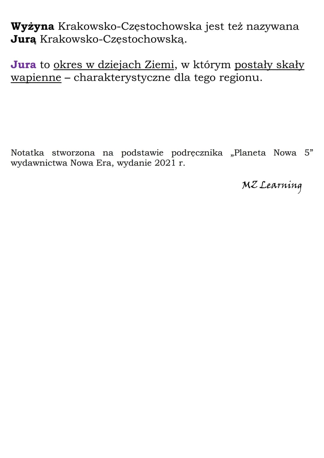 Krajobraz Wyżyny
Krakowsko-
Częstochowskiej
Wyżyna Krakowsko-Częstochowska ciągnie się wąskim
pasem od Krakowa na południu aż po Częstochowę