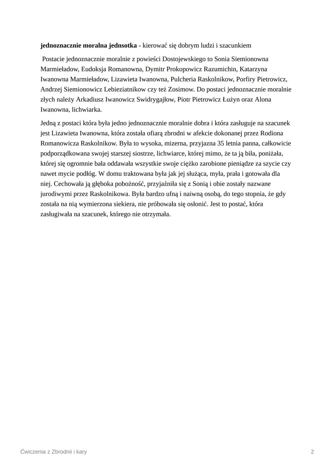 Ćwiczenia z Zbrodnii i kary
ćwiczenie 1
Znani mi genialni detektywi z literatury to przede wszystkim: Sherlock Holmes stworzony
przez Artura