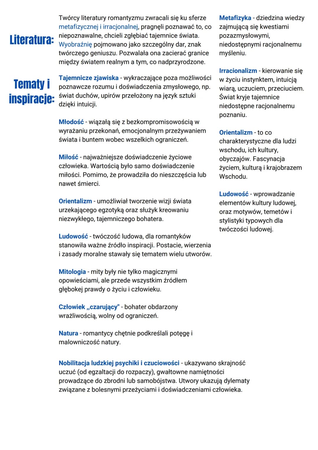 Nazwa:
Chronologia:
Filozofia:
Romantyzm
O epoce:
Nazwa ,,Romantyzm" wywodzi się od słowa ,,romantyczny", które pojawiło się w
Anglii na opi