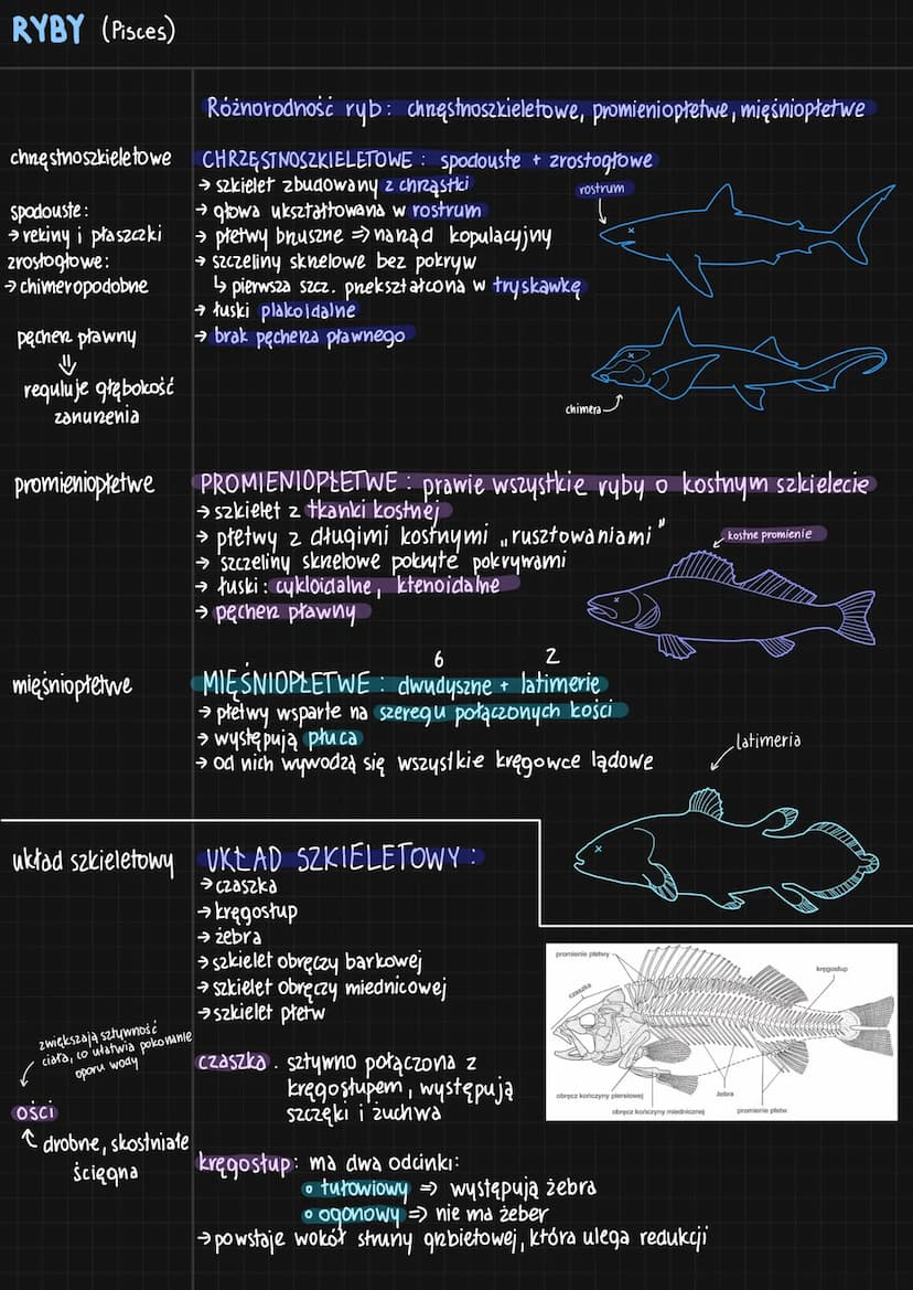 RYBY (Pisces)
cechy
charakterystyczne
budowa ciała
[głowa]
+
tułów
+
Logon
pokrycie ciała
nabłonek
☺
wielowarstwowy
naskórek
tuski :
-plakoi