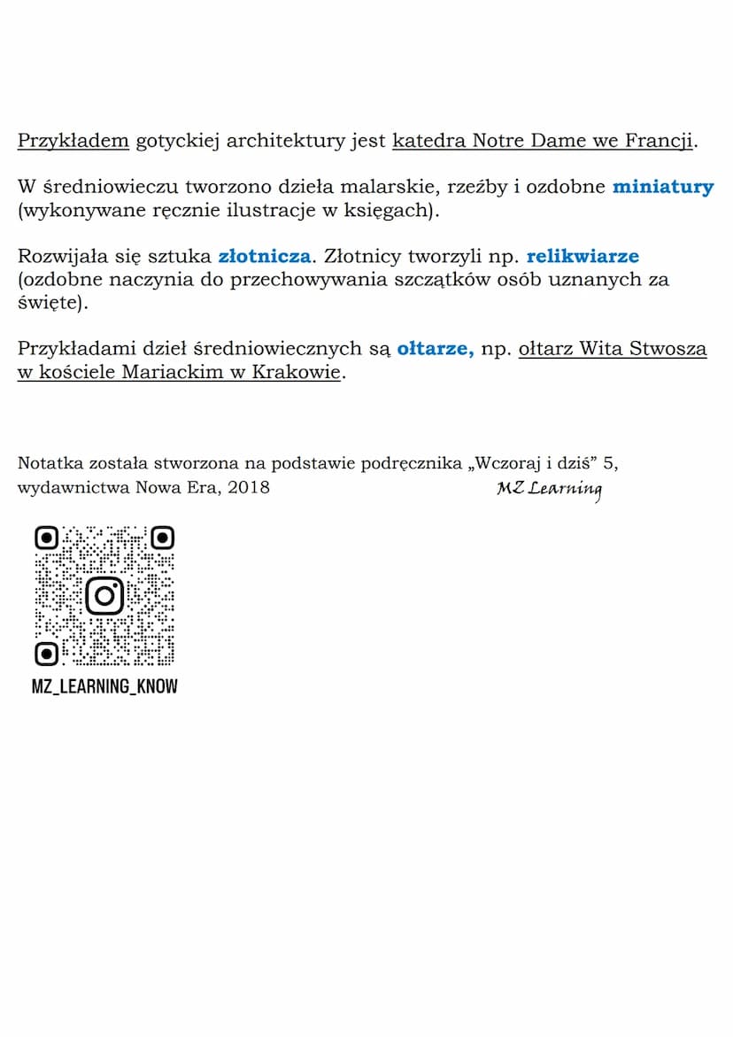 --- OCR Start ---
MZ_LEARNING_KNOW
Sztuka średniowiecza
Klasa 5, Wczoraj i dziś, Nowa Era
Społeczeństwo średniowiecza
Cele sztuki średniowie