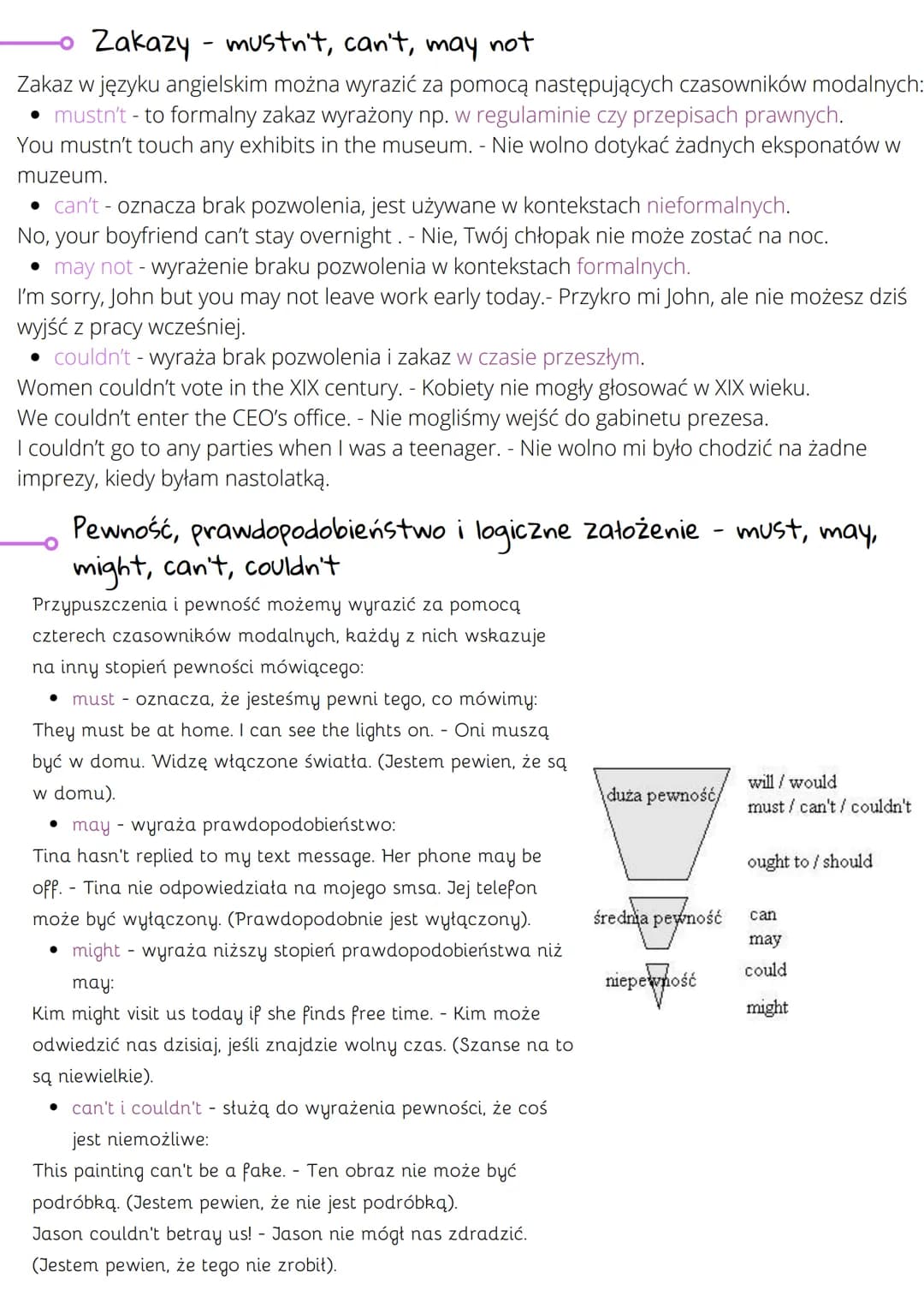 CZASOWNIKI MODALNE
●
Modal Verbs
Co to są czasowniki modalne?
Modale mają kilka cech wyróżniających je spośród innych, "zwykłych"
czasownikó
