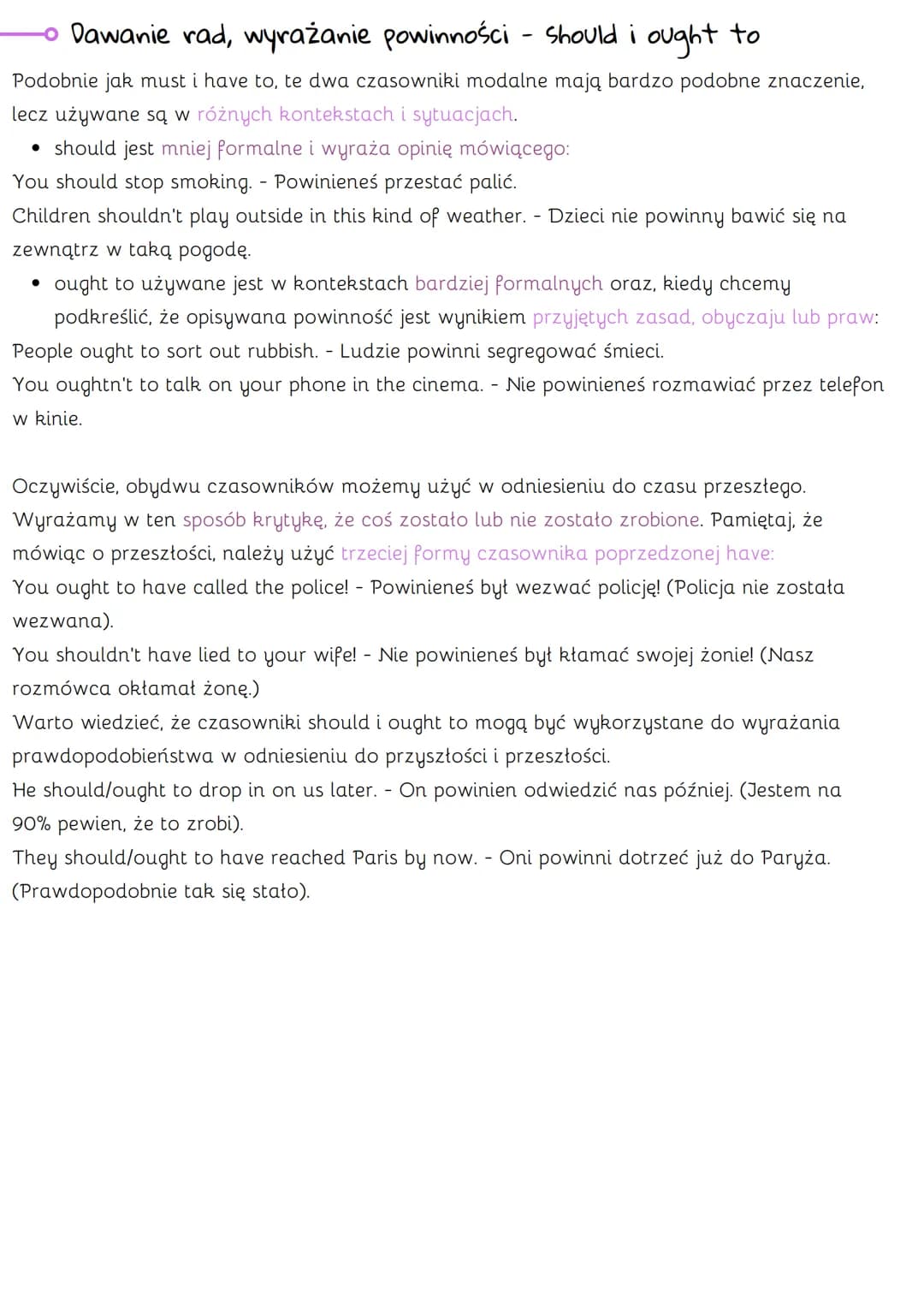 CZASOWNIKI MODALNE
●
Modal Verbs
Co to są czasowniki modalne?
Modale mają kilka cech wyróżniających je spośród innych, "zwykłych"
czasownikó