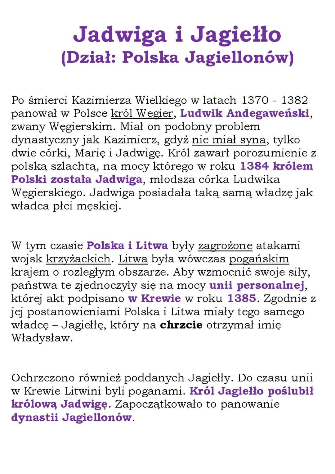Jadwiga i Jagiełło: Unia Polsko-Litewska, Królowie i Dynastia Jagiellonów