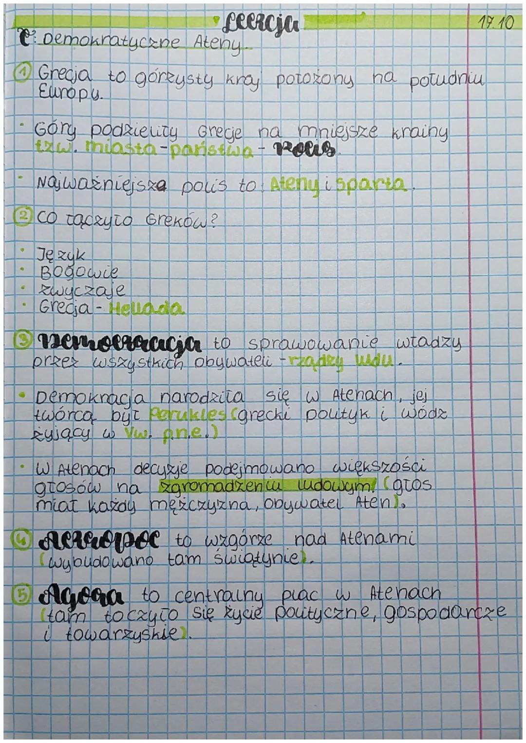 e Demokratyczne Ateny-
Grecja to goreysty kray położony na południu
Europy.
• Gory podzielity Grecje na mniejsze krainy
tzw. miasta-państwa 