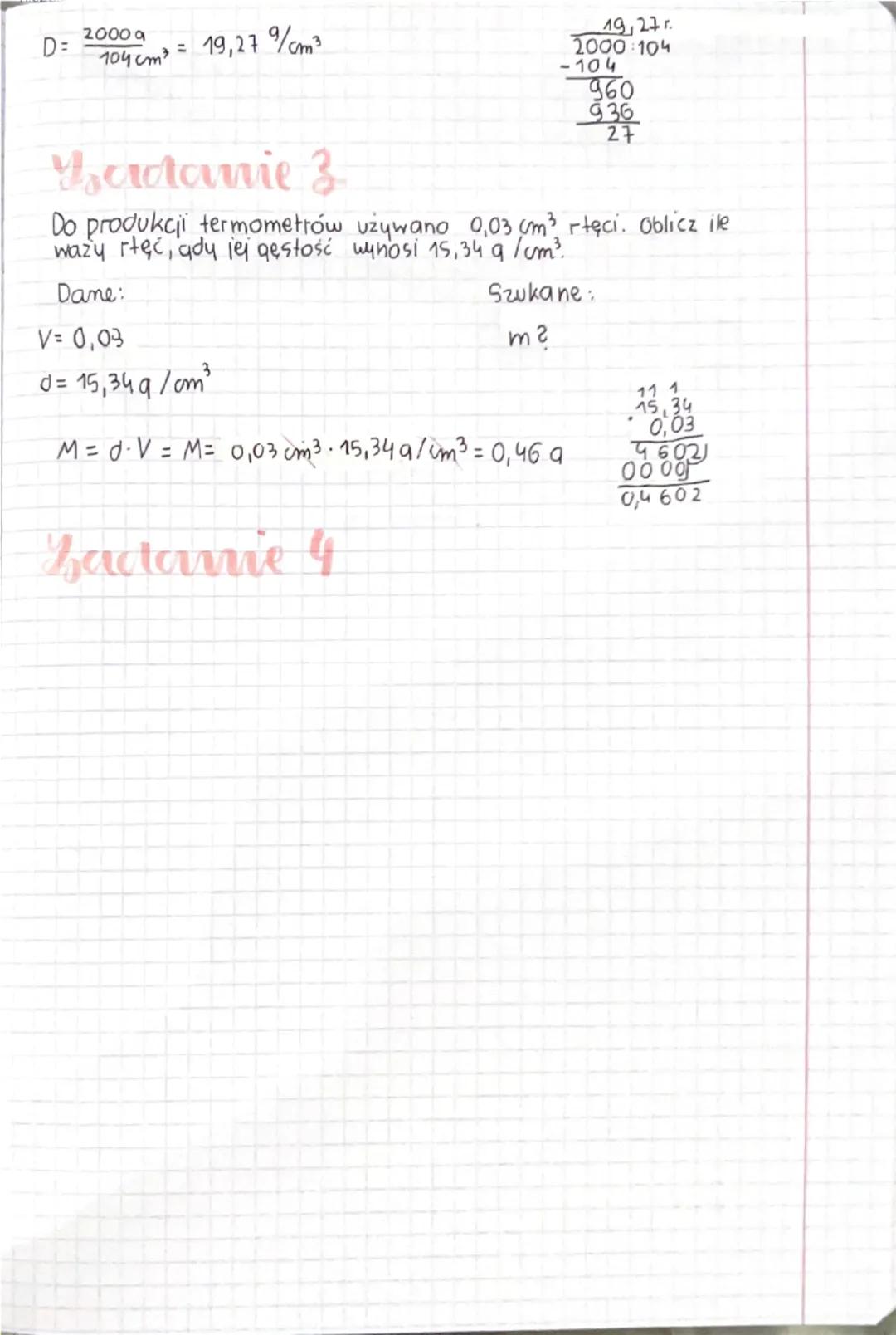 memia
Przeliczanie gęstości, masy objętości
4) Costuse jest to stosunek masy do objętości
naczynia.
2) Mash możemy wyrażać w jednostkach: mq