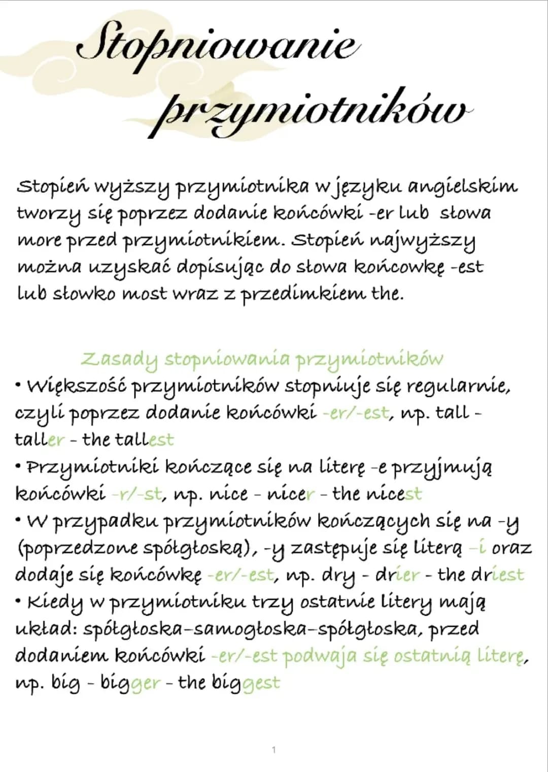 Stopniowanie przymiotników