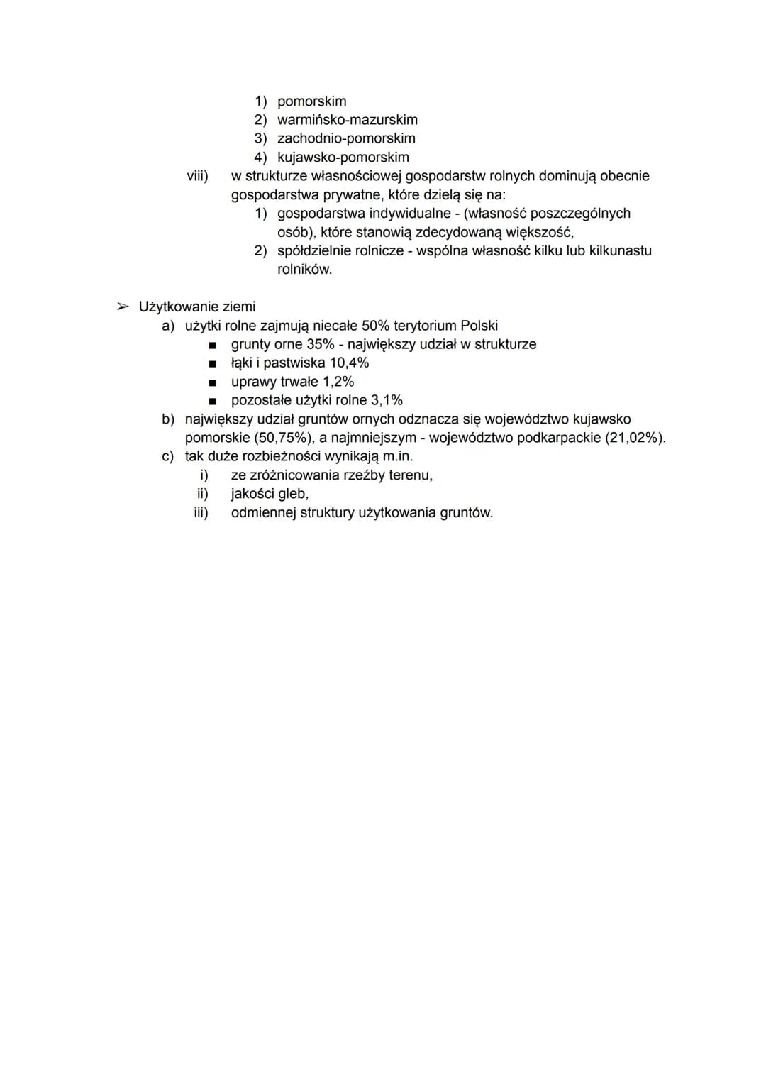 1. CZYNNIKI ROZWOJU ROLNICTWA W POLSCE
➤ Rolnictwo - sektor gospodarki narodowej obejmujący uprawę roślin i produkcję
zwierzęcą. Jego udział