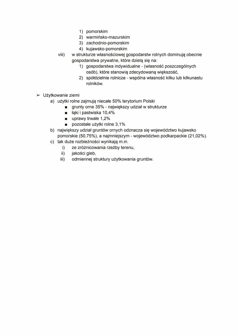 1. CZYNNIKI ROZWOJU ROLNICTWA W POLSCE
➤ Rolnictwo - sektor gospodarki narodowej obejmujący uprawę roślin i produkcję
zwierzęcą. Jego udział
