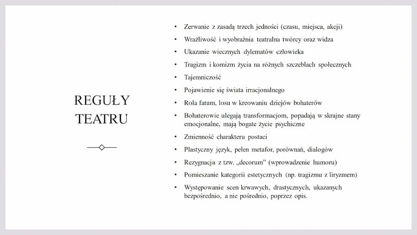 TEATR ELŻBIETAŃSKI DEFINICJA
SCENA
RÓŻNICA MIĘDZY
TRAGEDIĄ
ANTYCZNĄ A
SZEKSPIROWSKĄ
SPIS TREŚCI:
GŁÓWNI
PRZEDSTAWICIELE
AKTORZY
TEATR DWORSK
