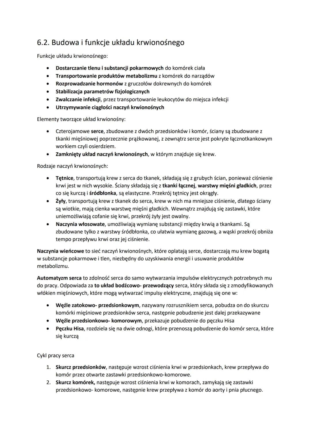 6.1. Skład i funkcje krwi
Krew jest tkanką płynną, ponieważ tworzy ją głównie woda. Jest to tkanką łączna, która składa się z
składników kom