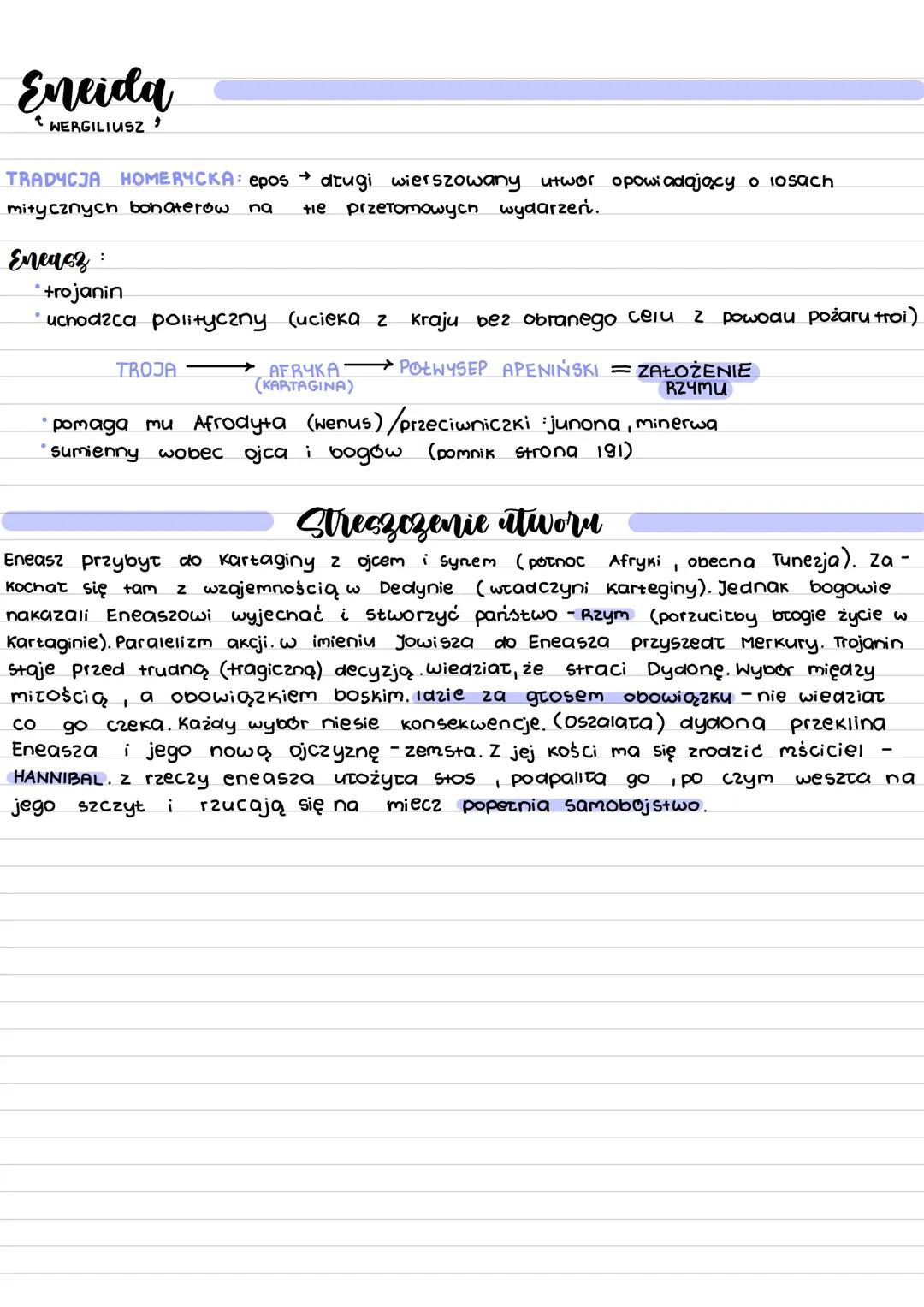 Eneida-krótka notatka i streszczenie 