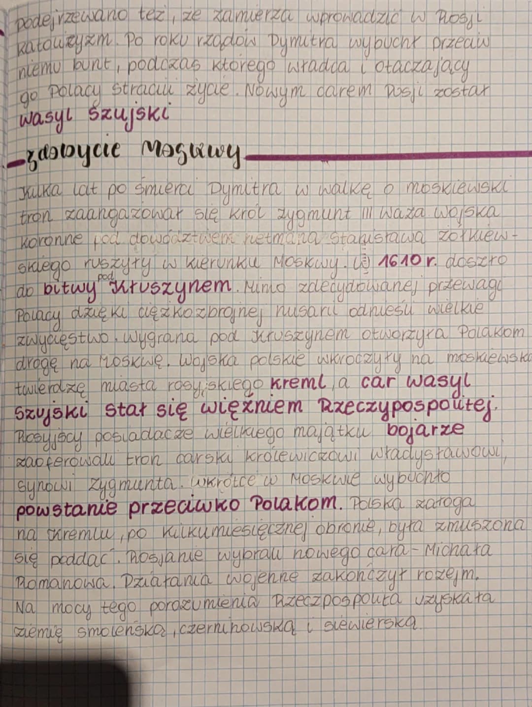 --- OCR Start ---
Wistoria
wojny z Rosja
Począteli wojny z Rosją o Infianty
W 1576 roku. Szlachta na króla polski wybrała
Stefana Batorego K