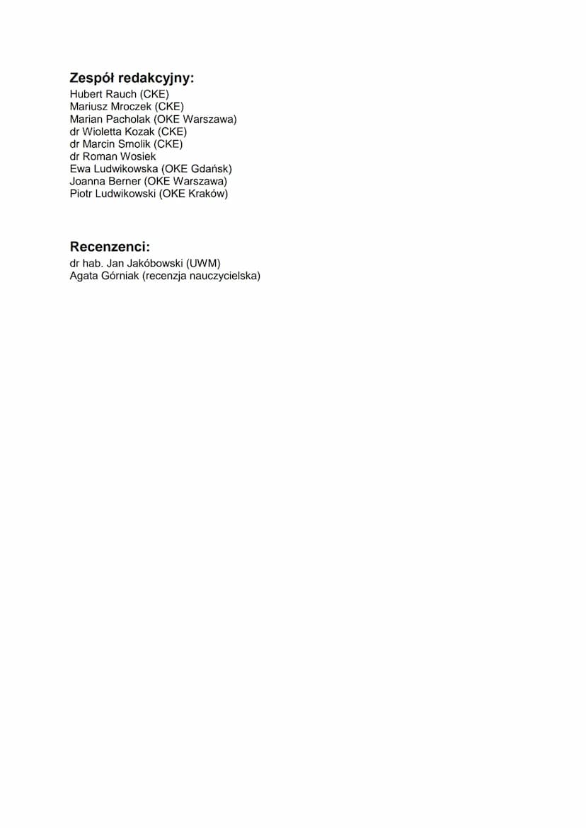 Wybrane
wzory matematyczne
na egzamin maturalny
z matematyki
CK
CENTRALNA
KOMISJA
EGZAMINACYJNA
23 Zespół redakcyjny:
Hubert Rauch (CKE)
Mar