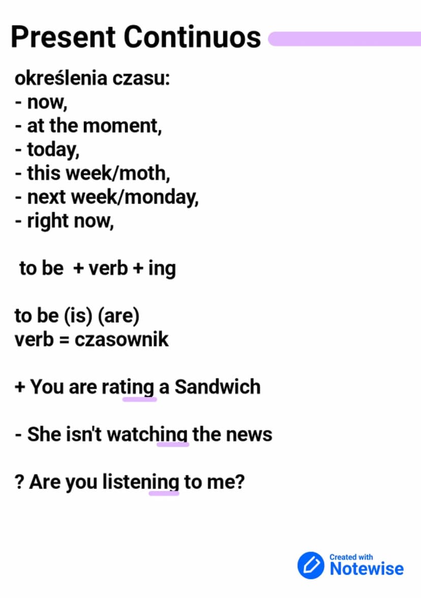 Present Simple
określenia czasu:
- always,
- usually,
- often,
- sometimes,
- never,
once/twice times a day/week/month,
- every day
= 3 os l