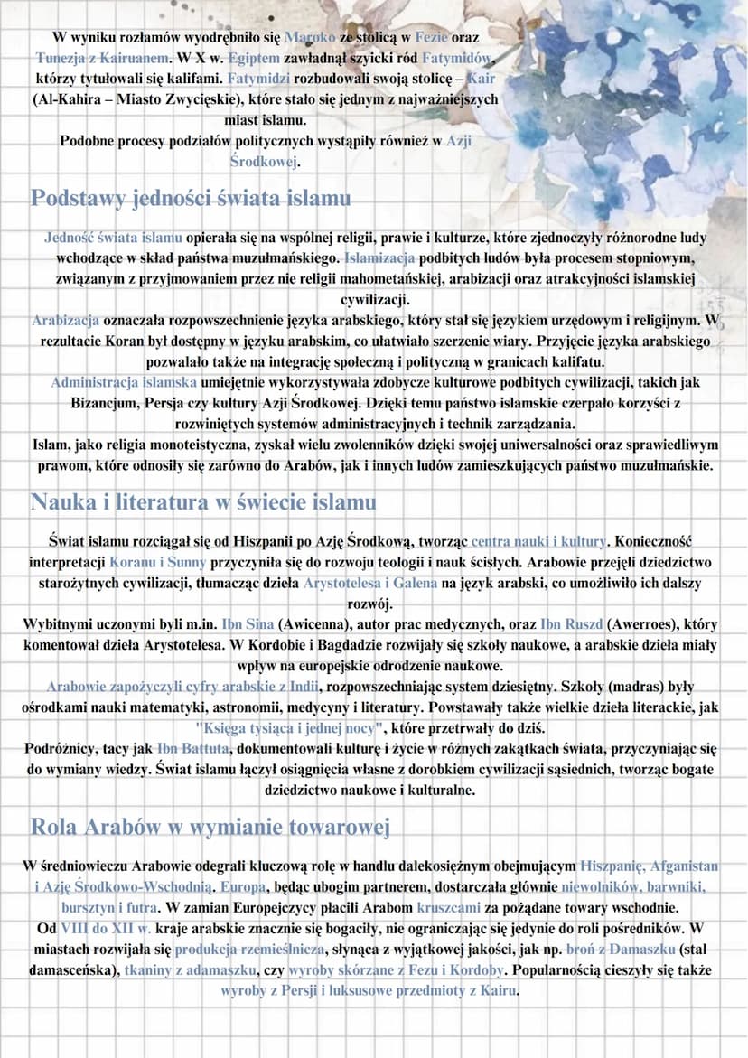 --- OCR Start ---
Arabowie i świat islamu
Narodziny islamu
Narodziny islamu miały miejsce na Półwyspie Arabskim w VII wieku, gdzie Arabowie 
