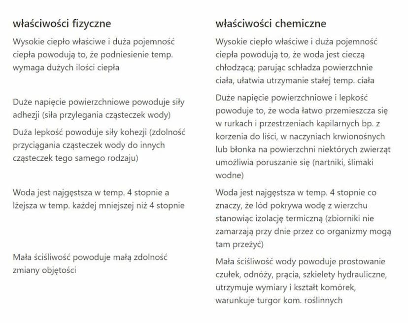składniki nieorganiczne -woda
rola w życiu organizmów
► ślina- 99,5%
► oko-99%
► krew 78%
▸ sok żołądkowy 97%
► pełnosłona woda morka 96,45%