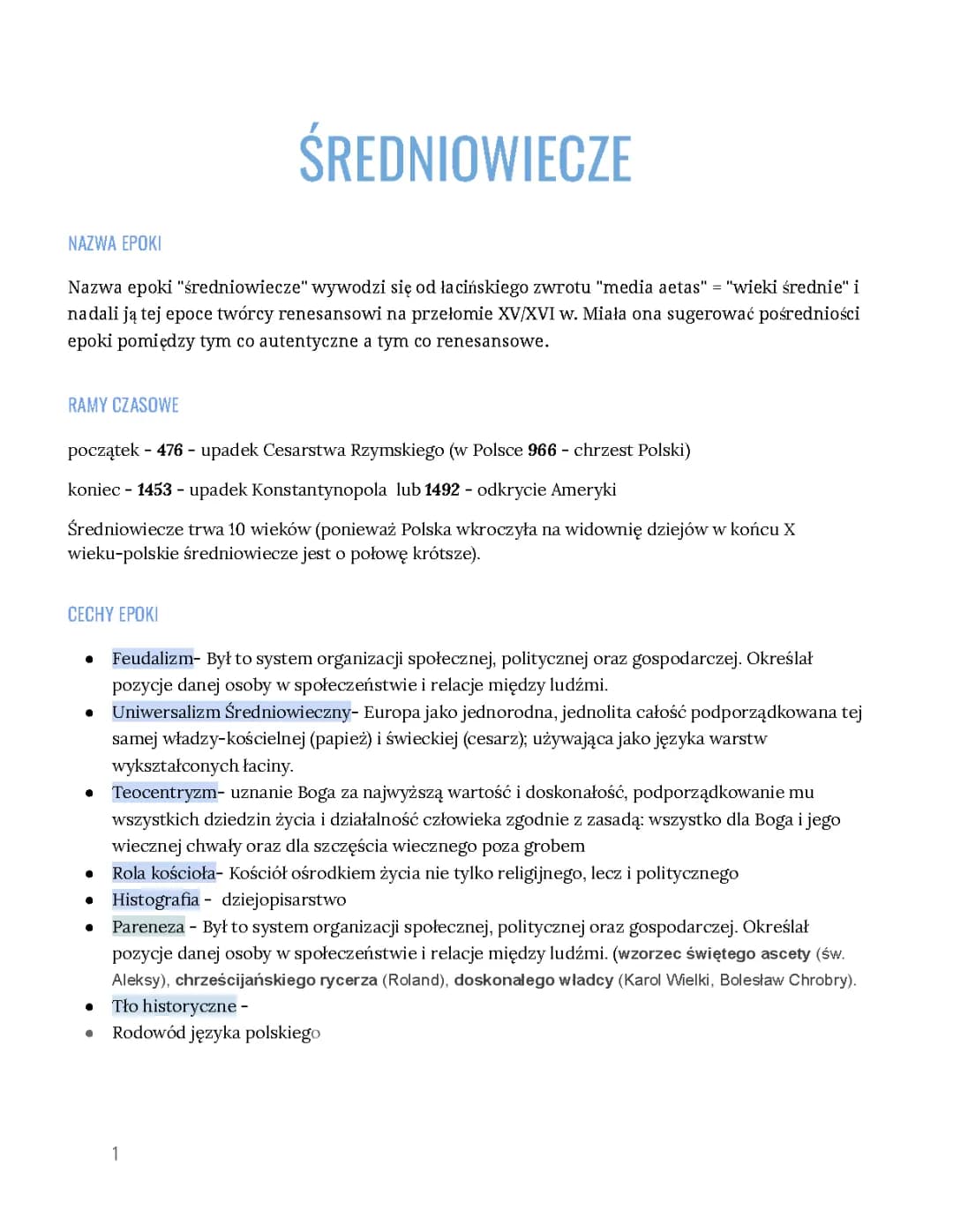 Średniowiecze 