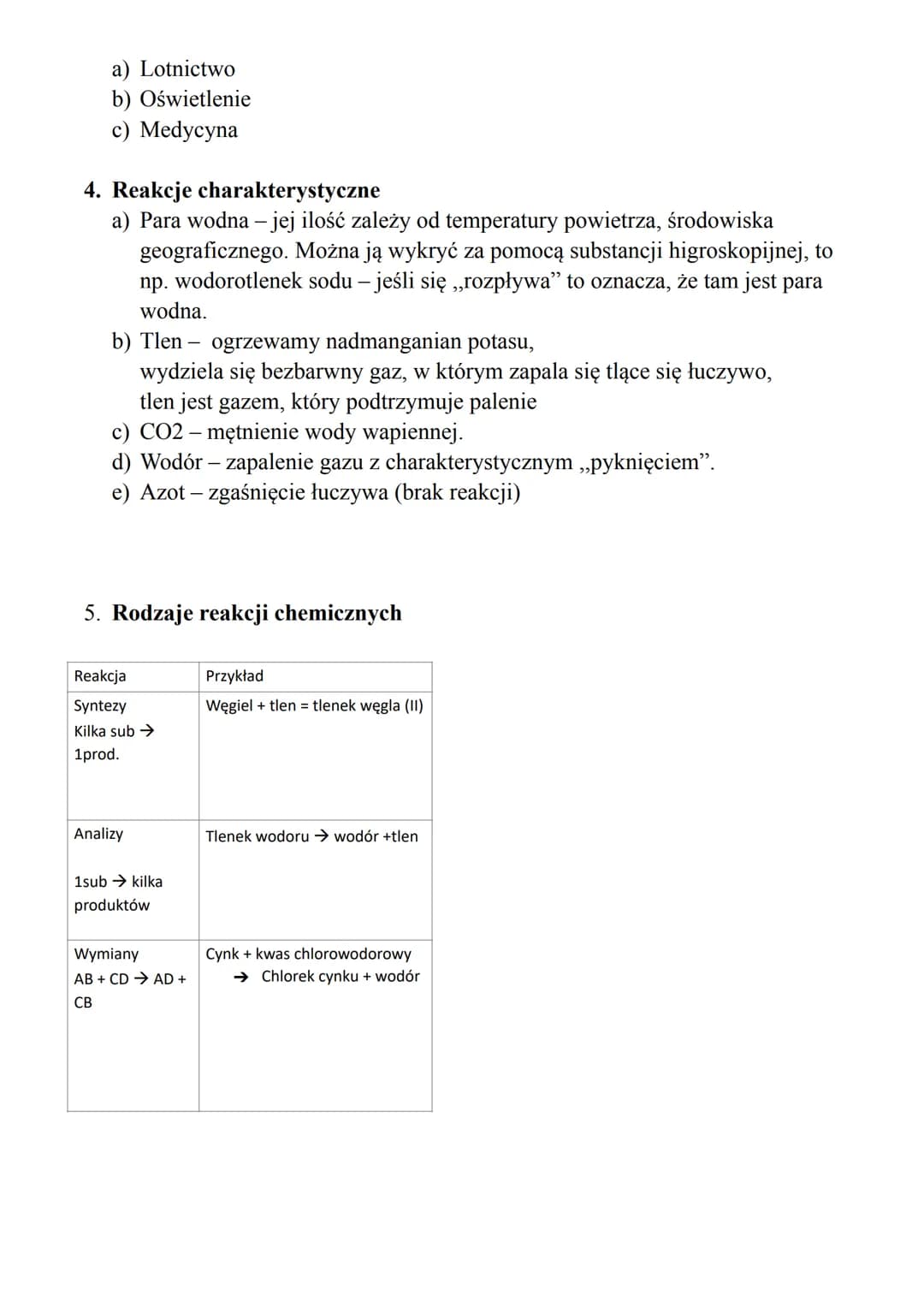 Co może być na teście na 100%
a) Powietrze - definicja i skład
b) Definicje
c) Gazy szlachetne
d) Reakcja charakterystyczna na wykrycie Co2,