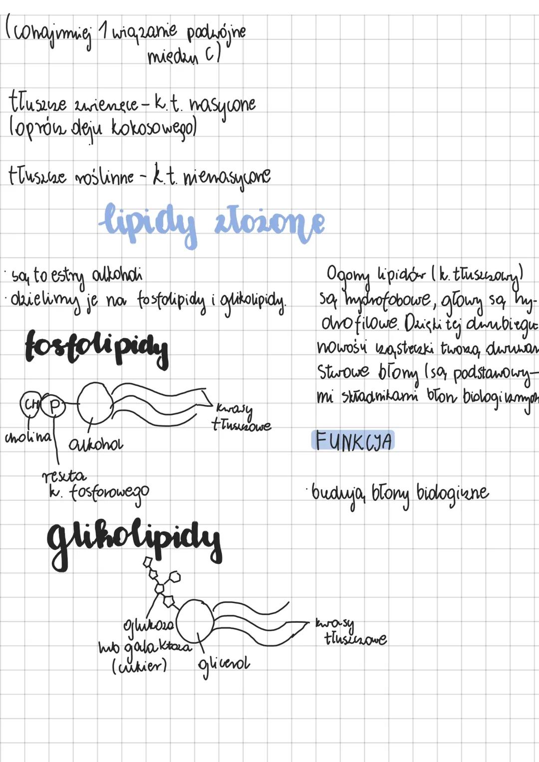 lipidy
Składają się one głównie & C₁ Hi O. Nicktóre mogą zawierać Ni P. Mają niepolar-
na budow, więc so hydrofobowe, czyli nicrorpus holne 