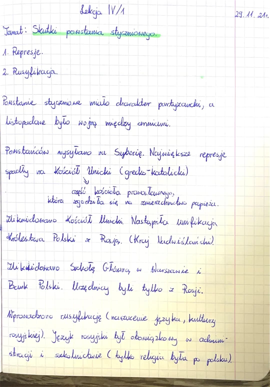 Przyczyny i skutki powstania styczniowego w punktach