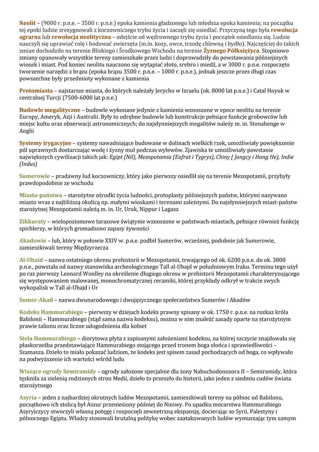 SUDZIAŁ I. Pierwsze cywilizacje"
1. Prehistoria
2. Mezopotamia i jej dzieje
3. Cywilizacja egipska
4. Inne cywilizacje Bliskiego Wschodu
5. 