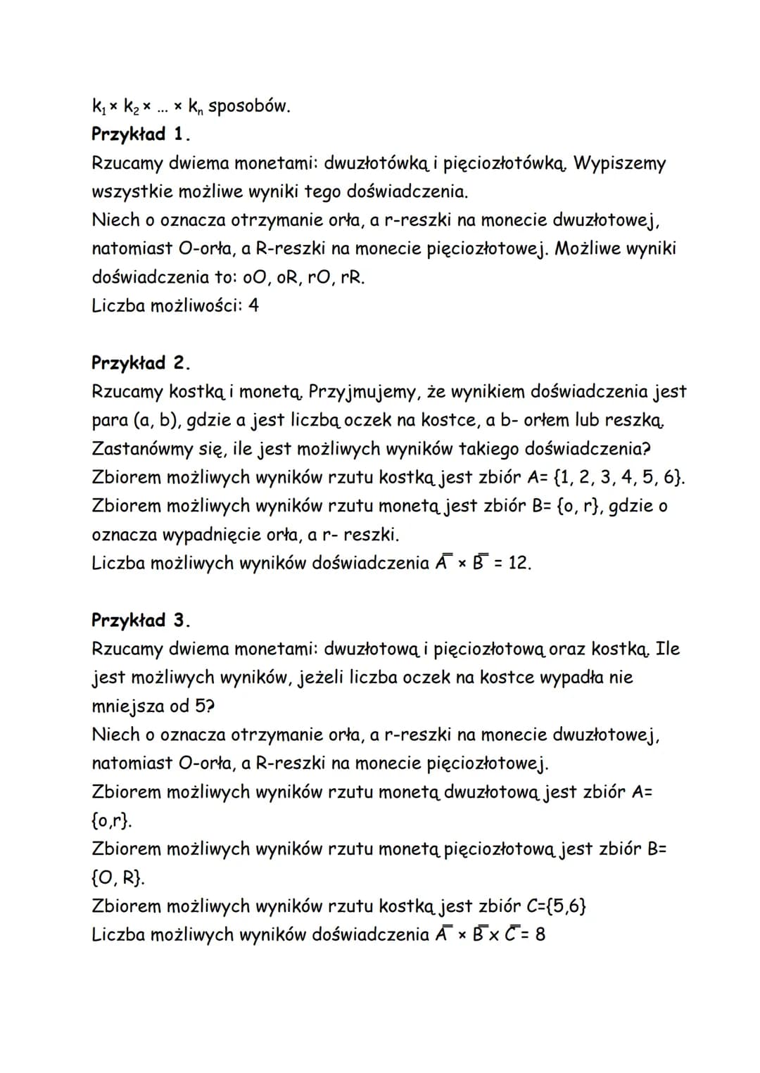 WPROWADZENIE DO KOMBINATORYKI I RACHUNKU PRAWDOPODOBIEŃSTWA
Kombinatoryka jest działem matematyki, który zajmuje się zbiorami
skończonymi i 