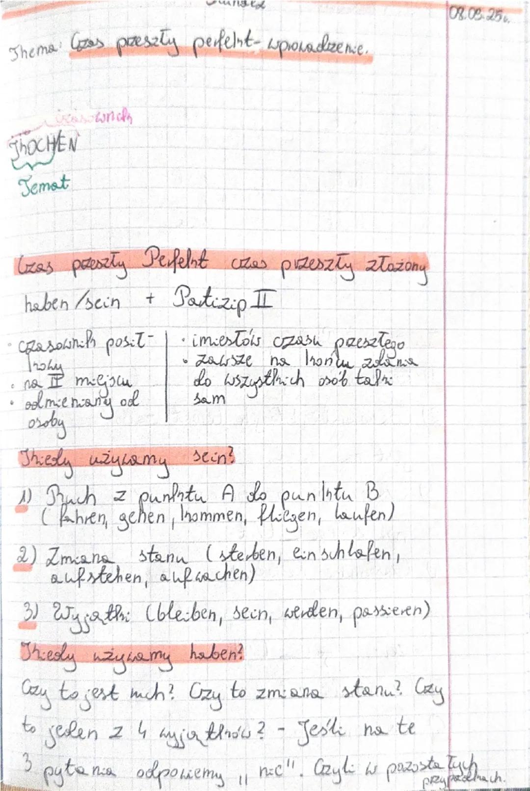 Niemiecki Czas Przeszły Perfekt