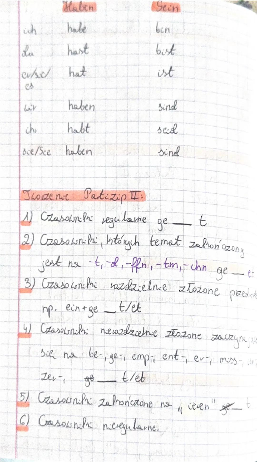08.08.25
Thema: Czas przeszły perfent- uporządkzenie.


THOCHEN
Jemat
Czas przeszły Perfekt czas przeszły złożony
haben/sein + Partizip II
•