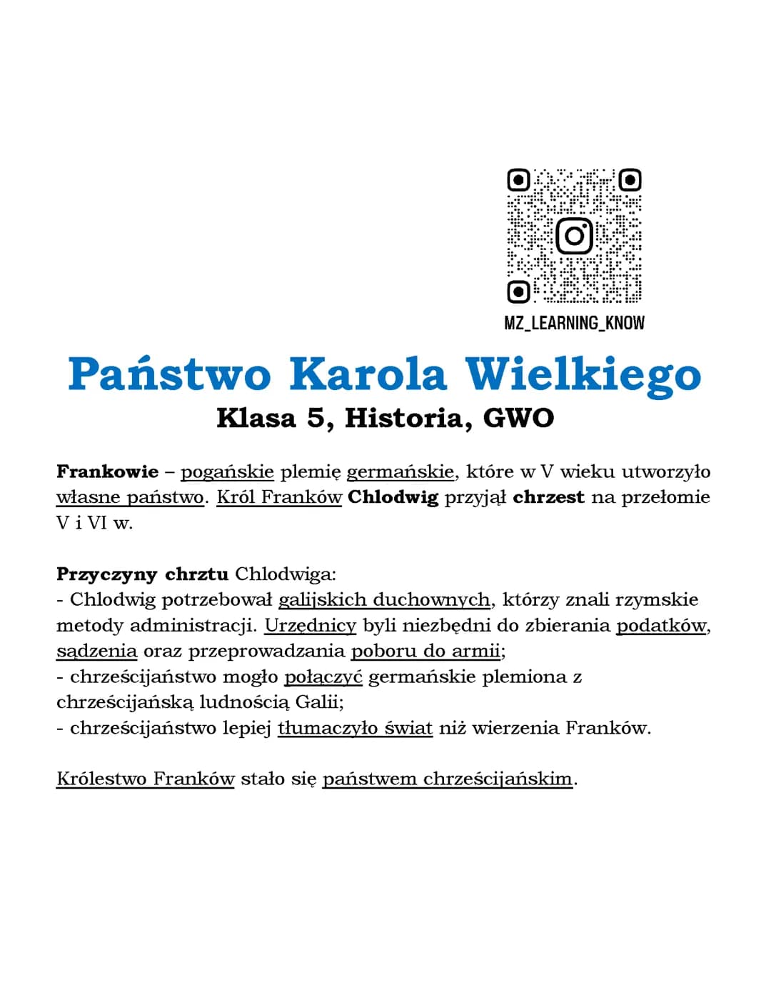 Państwo Karola Wielkiego Klasa 5, Historia, GWO