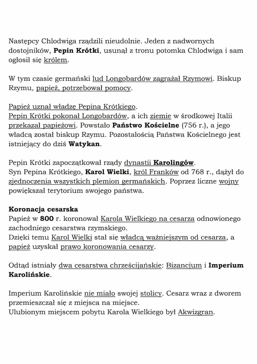 O
MZ_LEARNING_KNOW
Państwo Karola Wielkiego
-
Klasa 5, Historia, GWO
Frankowie pogańskie plemię germańskie, które w V wieku utworzyło
własne
