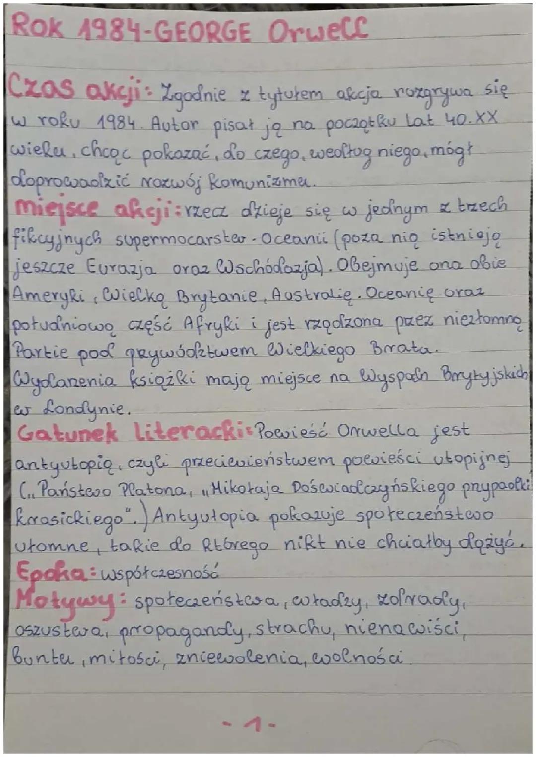 Rok 1984-streszczenie 