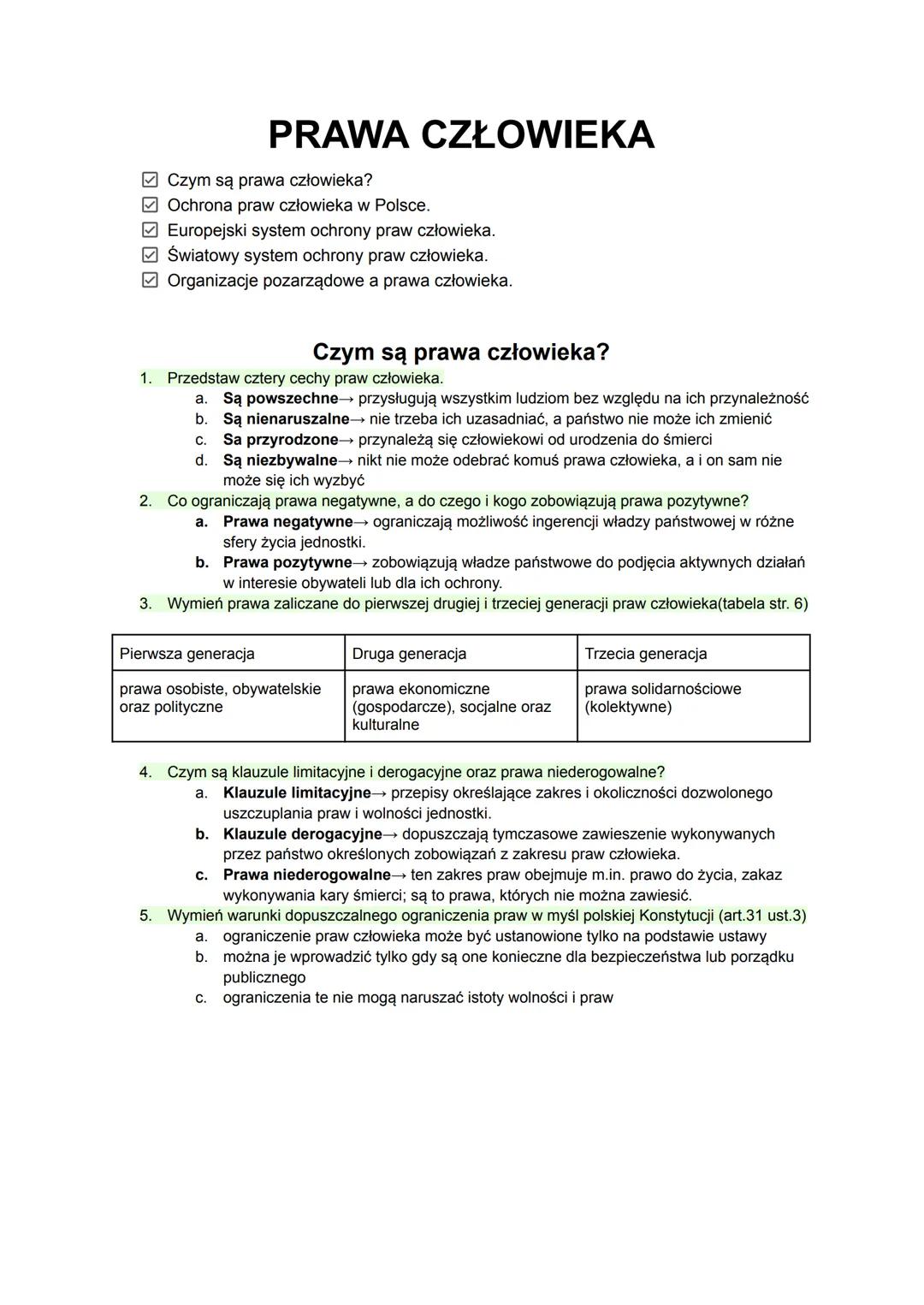# PRAWA CZŁOWIEKA

- Czym są prawa człowieka?
- Ochrona praw człowieka w Polsce.
- Europejski system ochrony praw człowieka.
- Światowy syst
