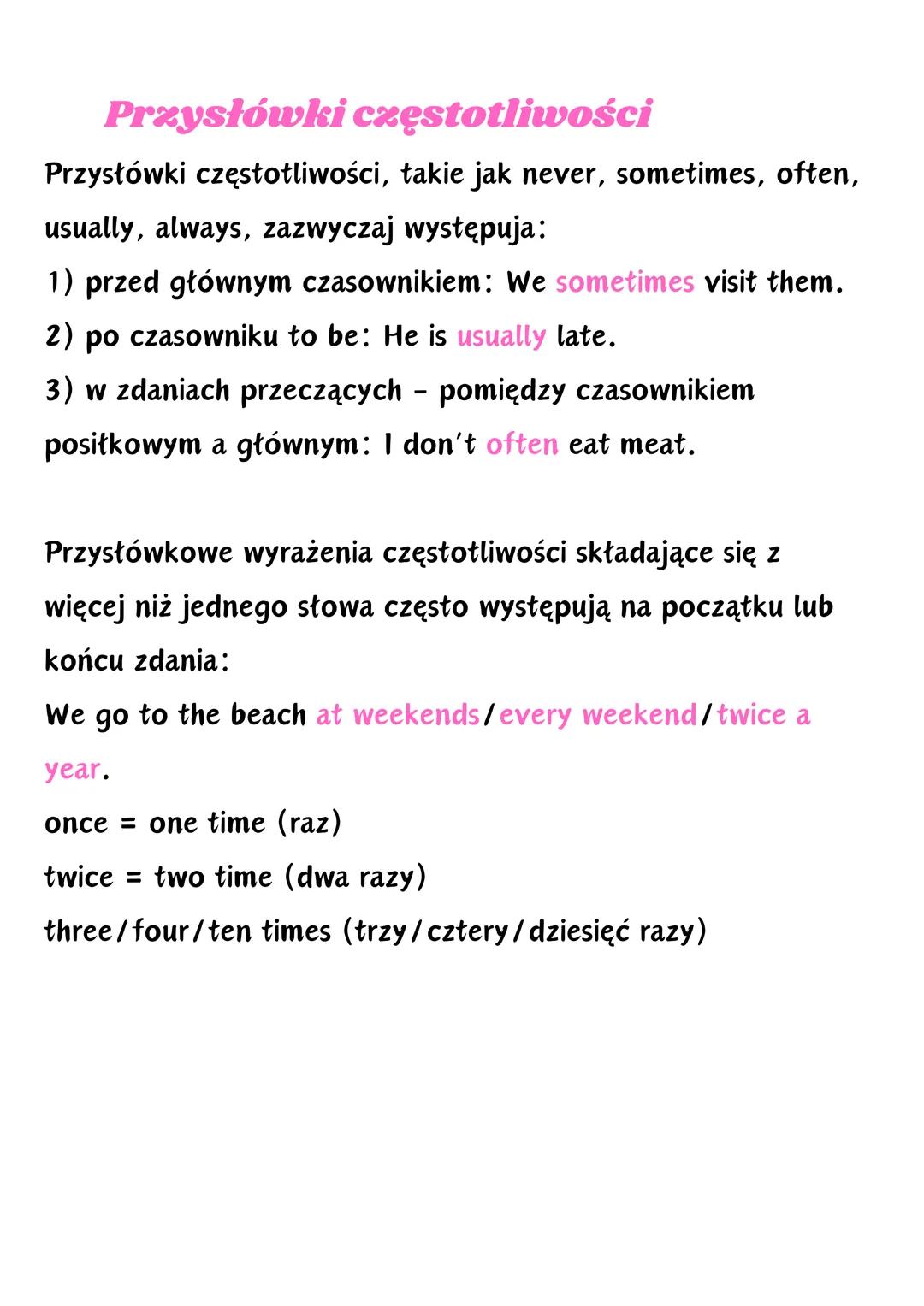 # PRESENT

# SIMPLE

Czasu Present Simple używamy do wyrażenia:

1) ogólnie uznawanych prawd i sytuacji stałych:

Water freezes at 0 *C.

2)