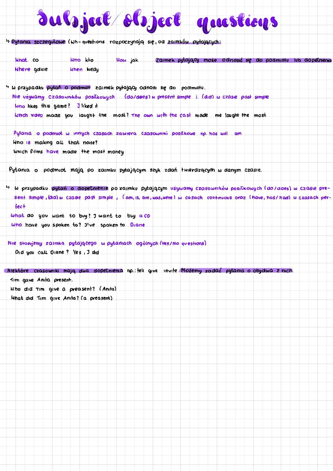 Understanding Subject and Object