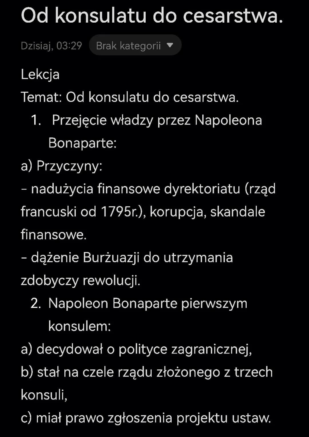 Od konsulatu do cesarstwa.