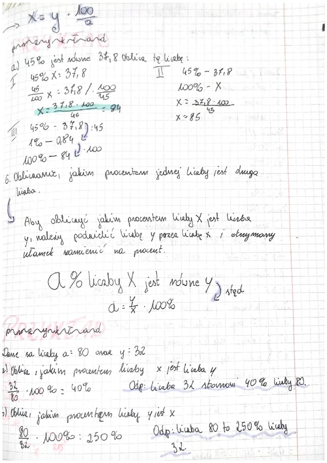 4. Obliczanis procentic dancy liceby.
Why doliczyć procent donnej licaly, maliy
kamianic ton procent na utamok, a wastepnit
ромнолус до рнег