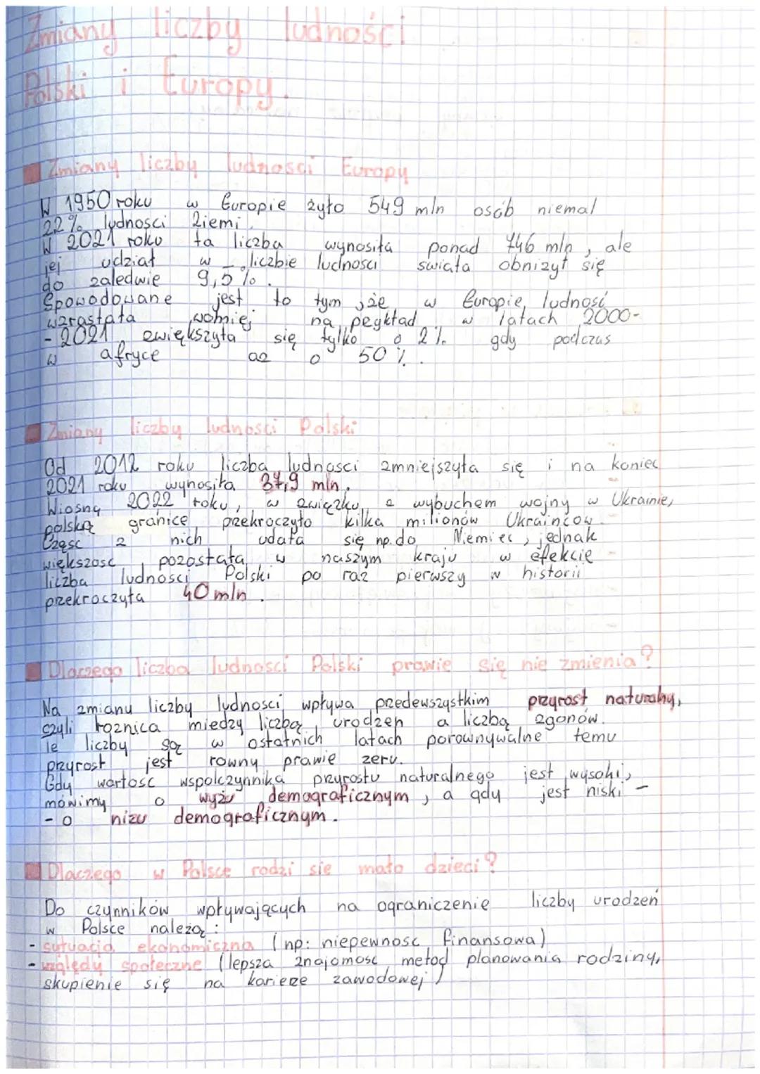 # Zmiany liczby ludności Polski i Europy.

## Zmiany liczby ludności Europy

W 1950 roku w Europie żyło 549 min osób niemal
22% ludności zie