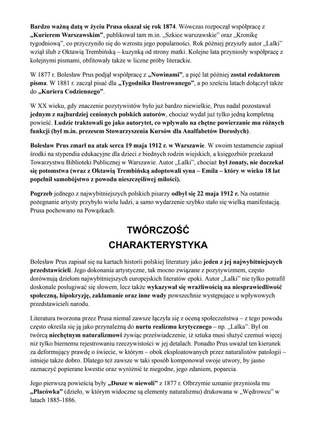 
<p>Bolesław Prus, właściwie Aleksander Głowacki herbu Prus, urodził się 20 sierpnia 1847 r. w Hrubieszowie na Lubelszczyźnie. Pierwsze lata