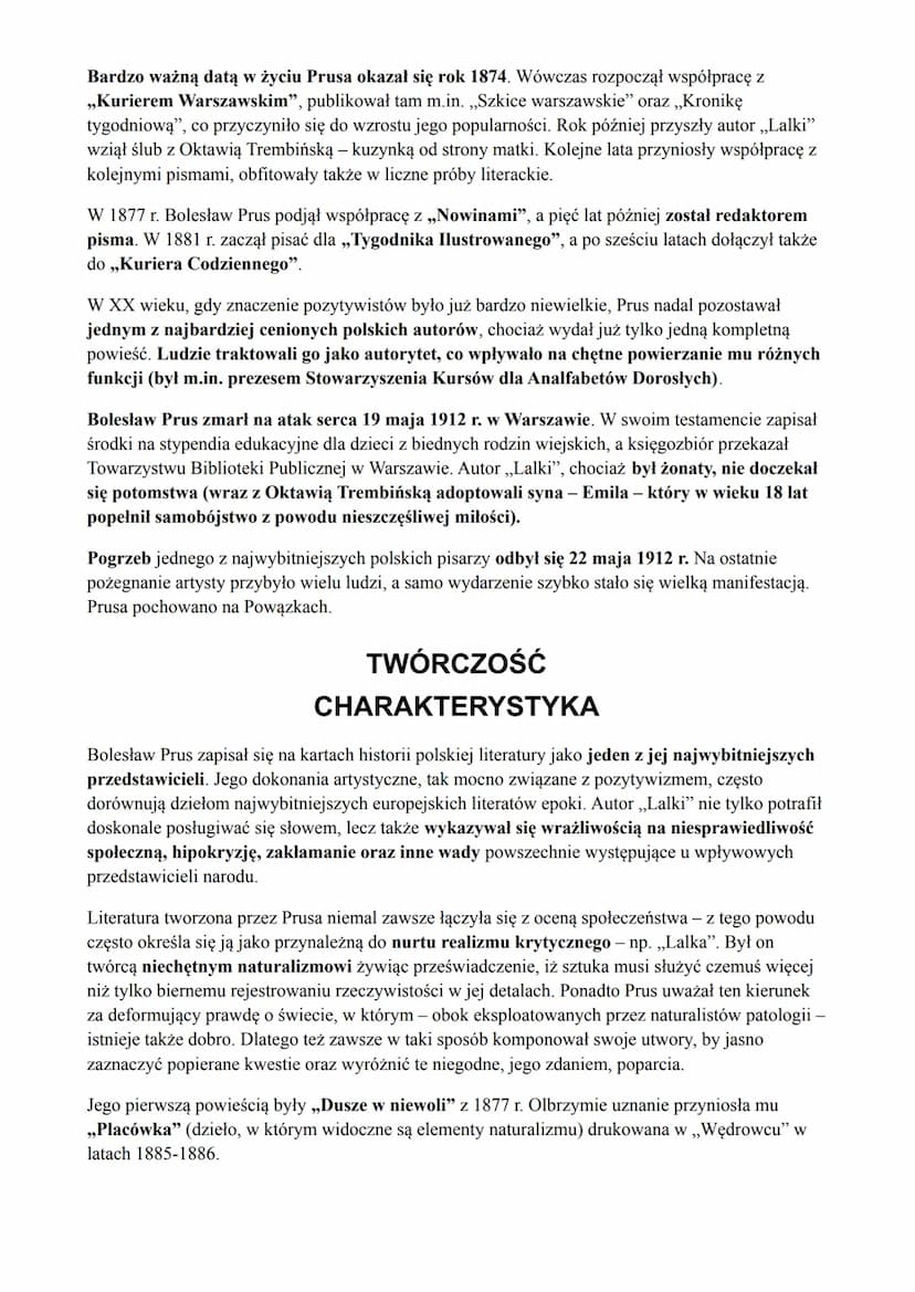 
<p>Bolesław Prus, właściwie Aleksander Głowacki herbu Prus, urodził się 20 sierpnia 1847 r. w Hrubieszowie na Lubelszczyźnie. Pierwsze lata
