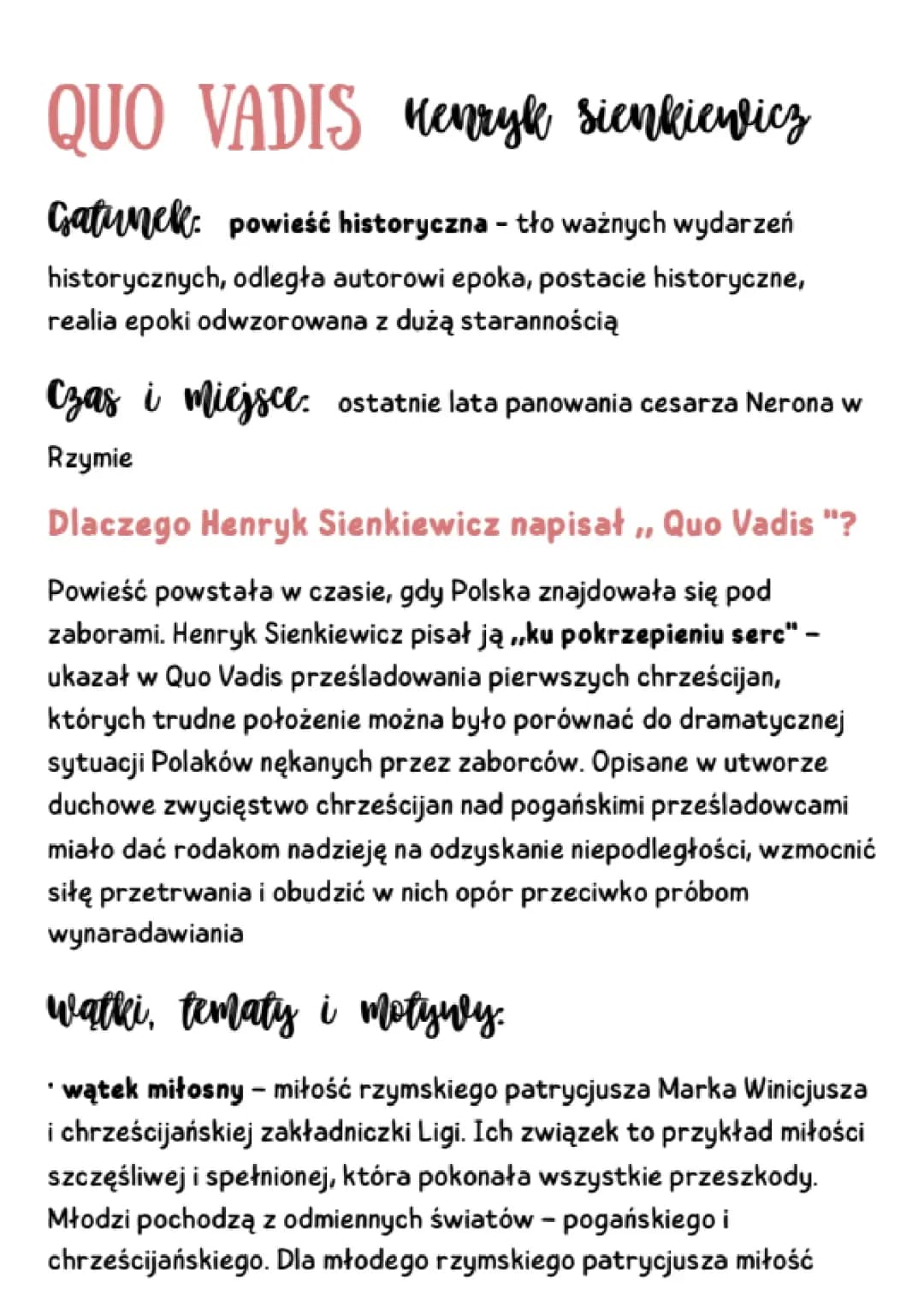 Quo Vadis omówienie 