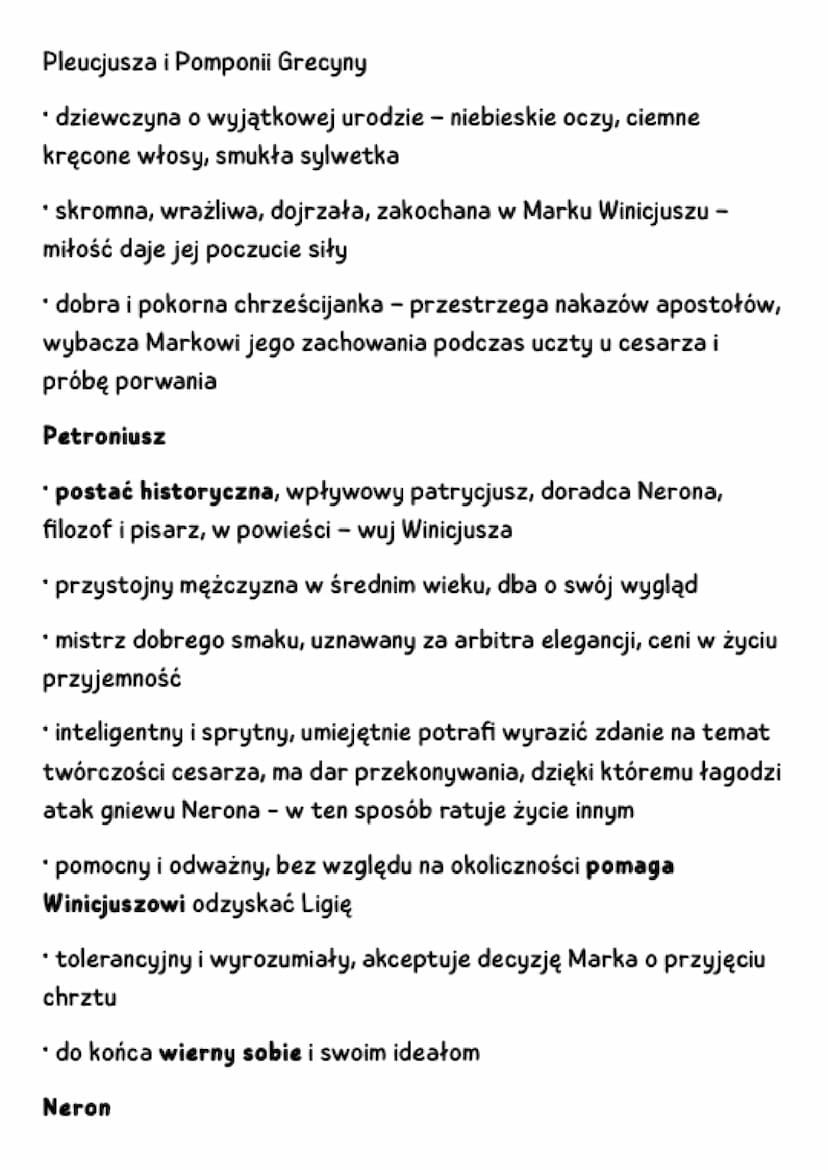 QUO VADIS Henryk Sienkiewicz
Gatunek powieść historyczna - tło ważnych wydarzeń
historycznych, odległa autorowi epoka, postacie historyczne,