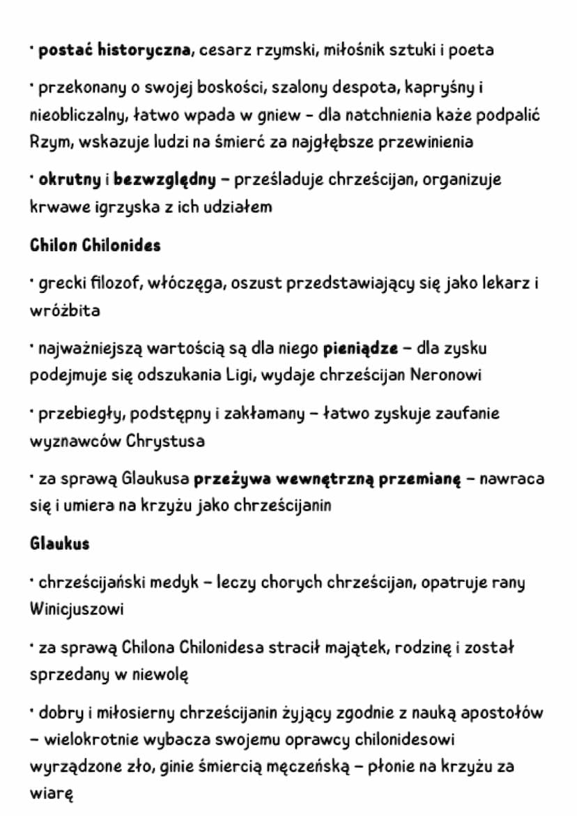 QUO VADIS Henryk Sienkiewicz
Gatunek powieść historyczna - tło ważnych wydarzeń
historycznych, odległa autorowi epoka, postacie historyczne,