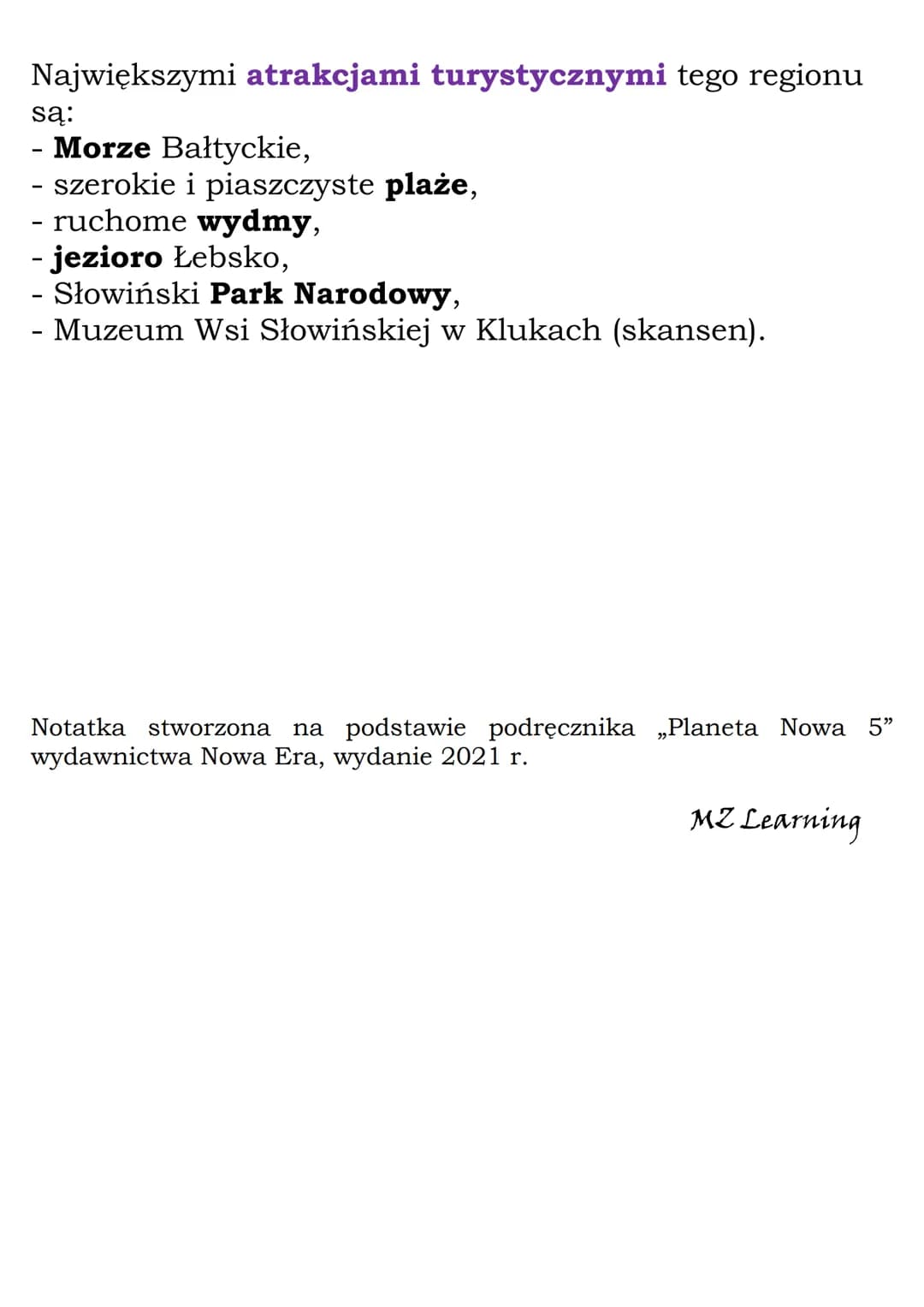 Krajobraz nadmorski
Wybrzeża Słowińskiego
Pas pobrzeży znajduje się w północnej części Polski,
wzdłuż Morza Bałtyckiego. W jego środkowej cz