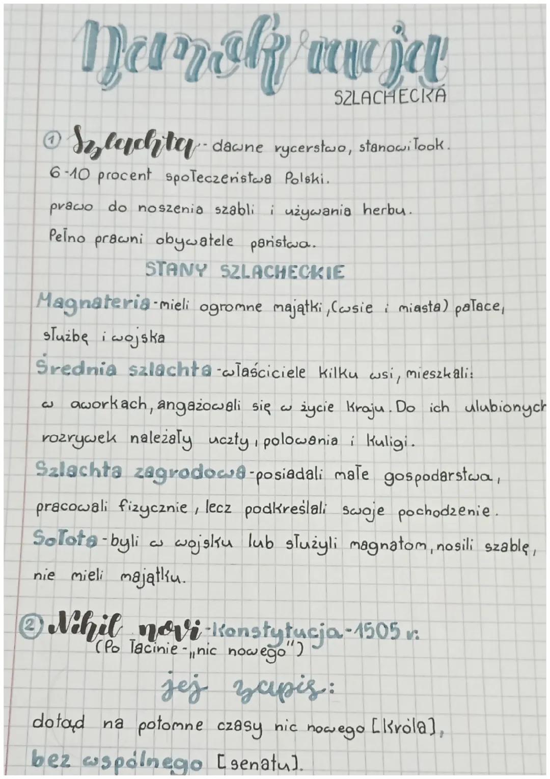 Historia Klasa 5: Demokracja Szlachecka