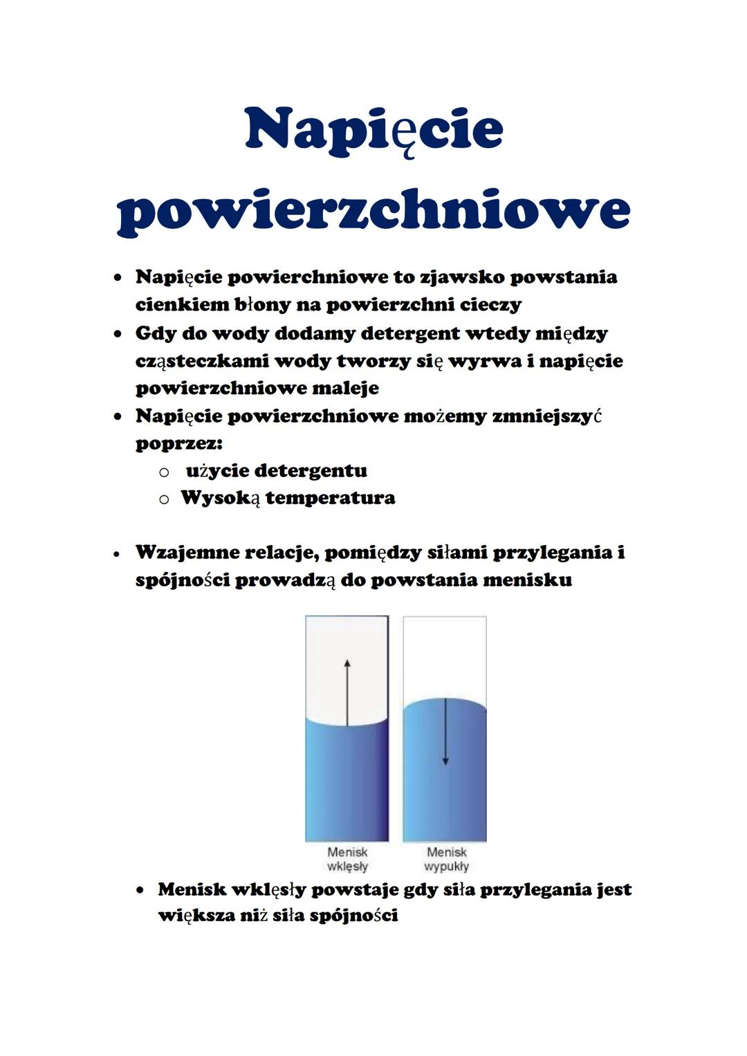 # Napięcie
powierzchniowe

• Napięcie powierchniowe to zjawsko powstania
cienkiem błony na powierzchni cieczy
• Gdy do wody dodamy detergent